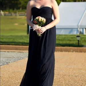 Strapless Bill Levkoff Formal Gown in Navy Blue